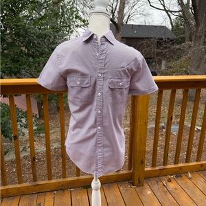 Express Men's white, red, & black Button Down Shirt
